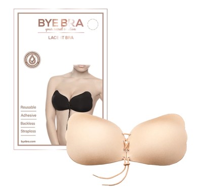 Biustonosz samonośny - Bye Bra Lace-It Bra Miseczka C Nude